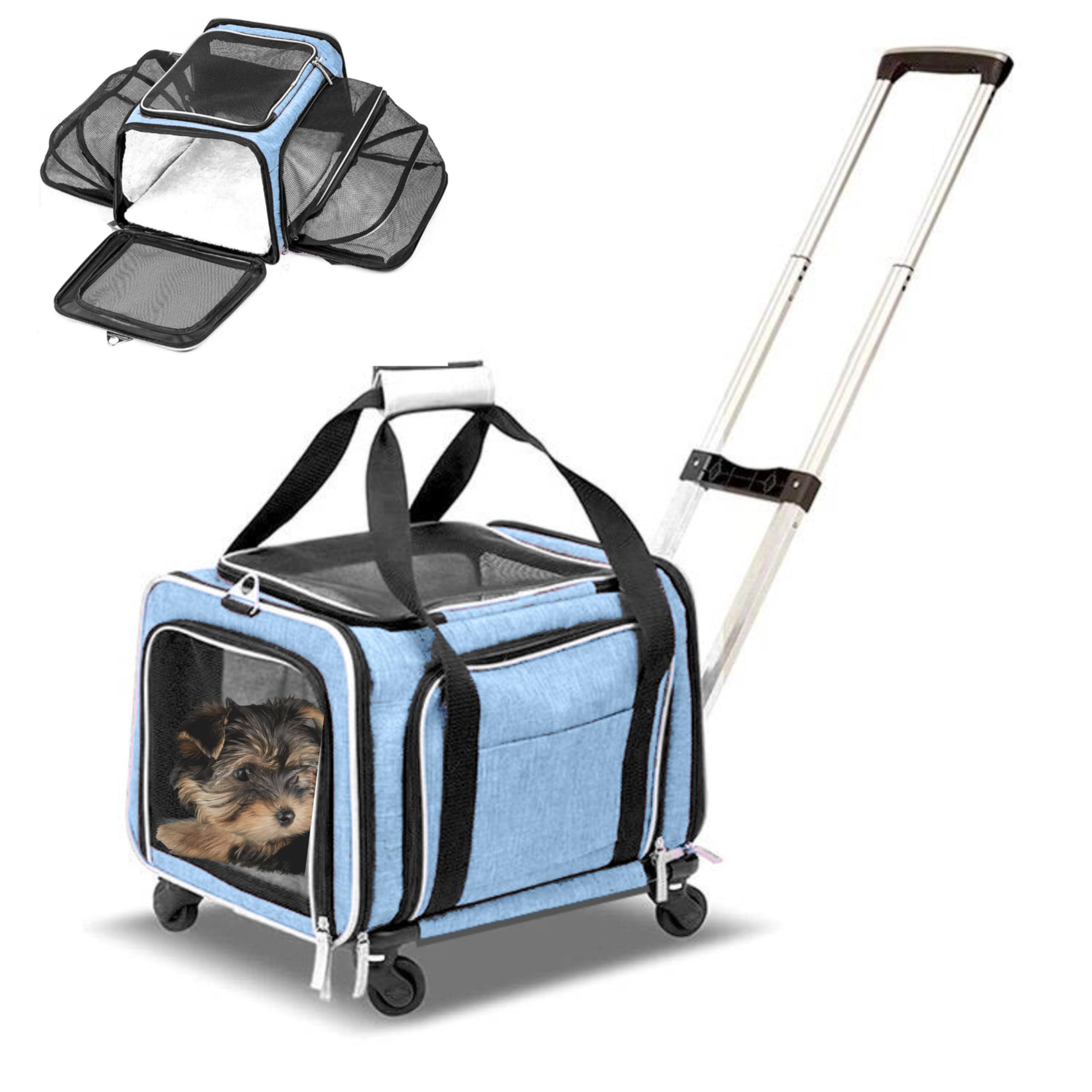 Fashion cat carrier on wheels